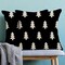 Christmas Pillow Covers 16x16 Inch 2 Pcs, Black White Trees Decorative Throw Pillows for Couch, Xmas Winter Outdoor Decor Pillowcase Linen Cushion Cover for Bed Sofa